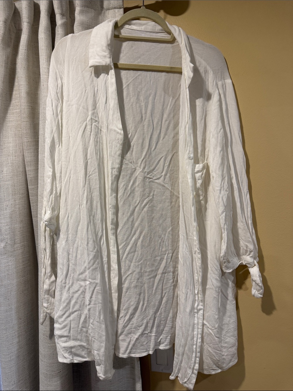 White Open-Front Women’s Shirt cover up